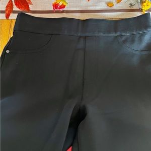 Spanx stretchy black pants.